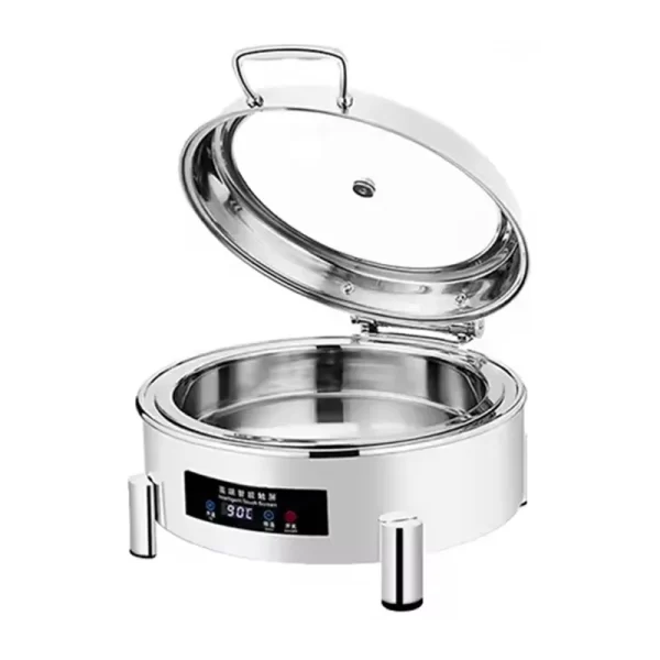 Custom Chafing Dish with Hinging Lid Round Electric Food Warmer (1)