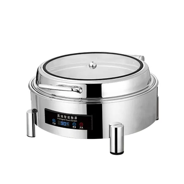 Custom Chafing Dish with Hinging Lid Round Electric Food Warmer (3)