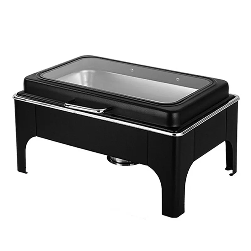 Wholesale Black Chafing Dishes Stainless Steel Rectangle 9L