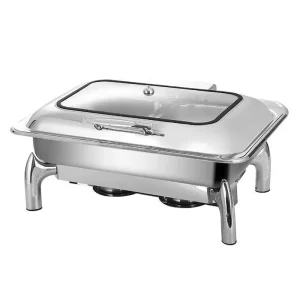 Wholesale Commercial Chafing Dish Rectangular with Glass Lid (2)