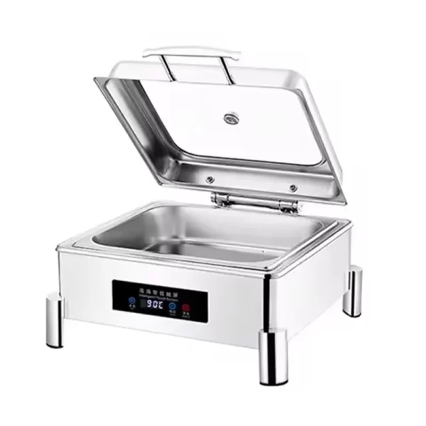 Wholesale Electric Chafer Dish Square Simple Stainless Steel Buffet Stove (2)