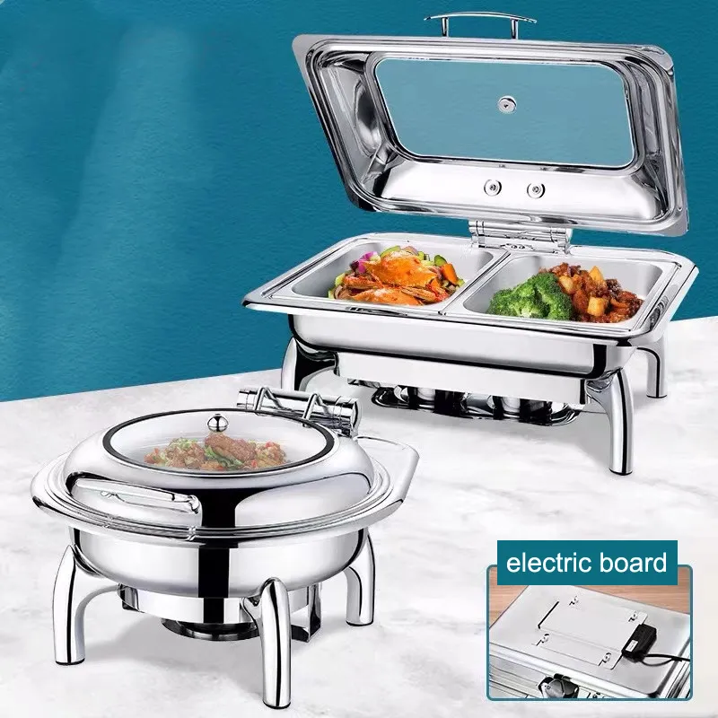 Wholesale Round Chafing Dish Buffet Set Stainless Steel 6L (1)